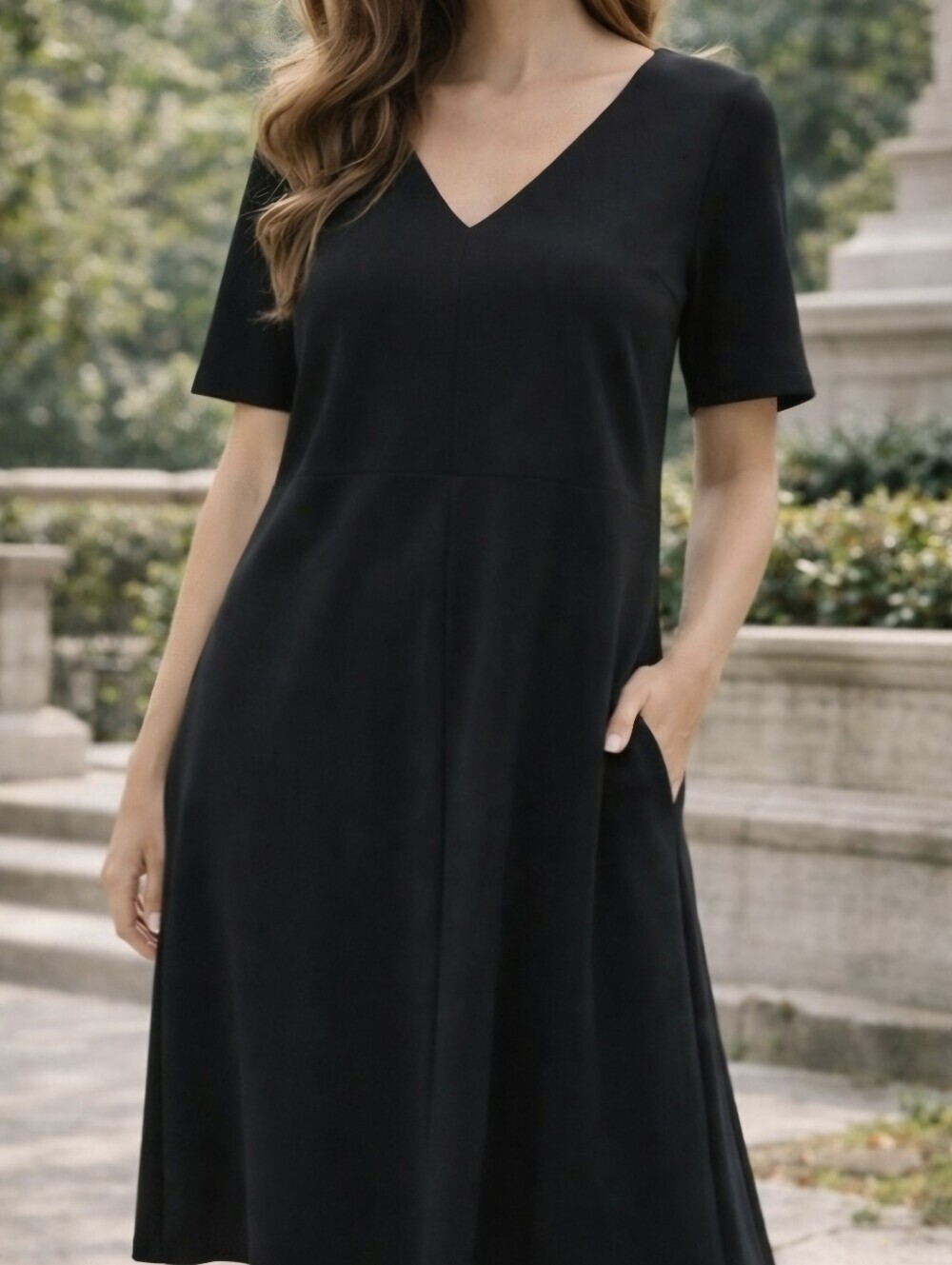 Penn by Penningtons Black V-Neck Dress – 4X